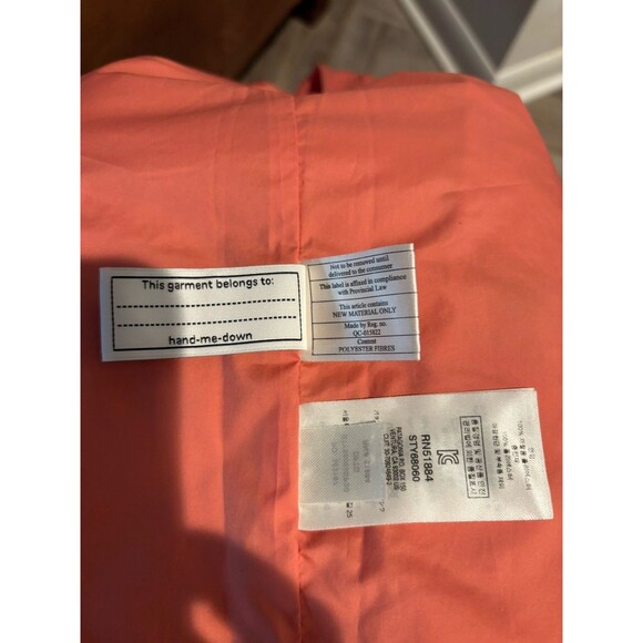 PATAGONIA Light Gray Orange Diamond Quilt Puffer Down Short Jacket Girls Kids XL - Picture 9 of 10